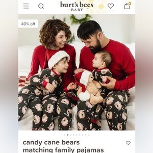 Burt’s bees Red Long Sleeve Shirt with Bear Print Pants women size S